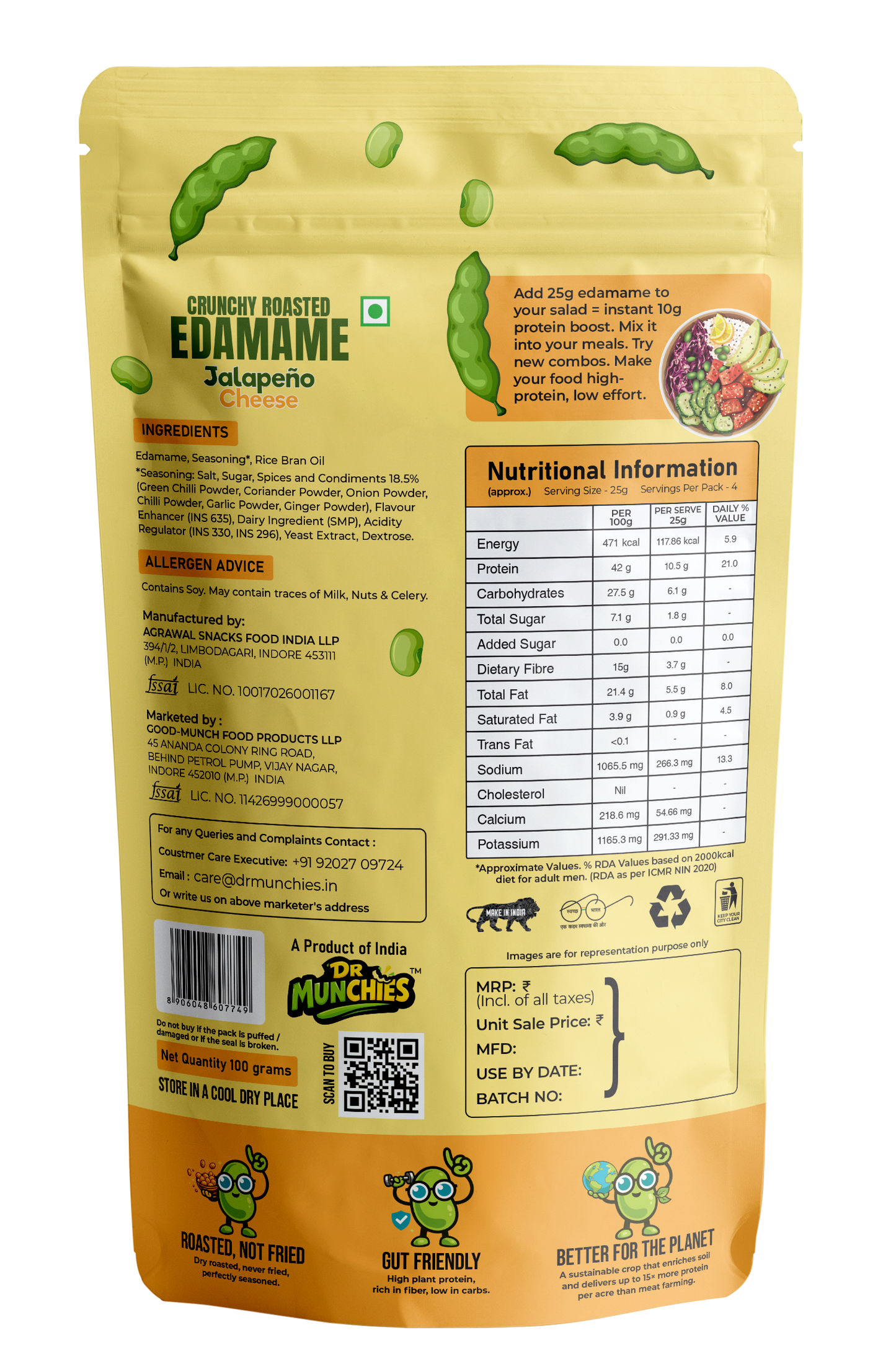Crunchy Roasted Edamame - Jalapeño Cheese