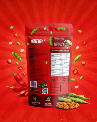 Dr Munchies Crunchy Roasted Edamame – Peri Peri | Protein-Rich Snack