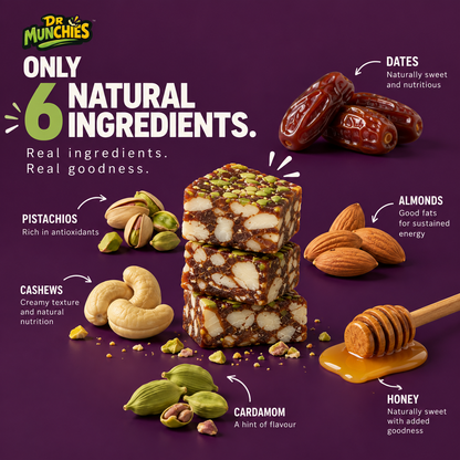 Dr Munchies Date Bites | 23g Protein | No Refined Sugar | Dates & Nuts | 200g