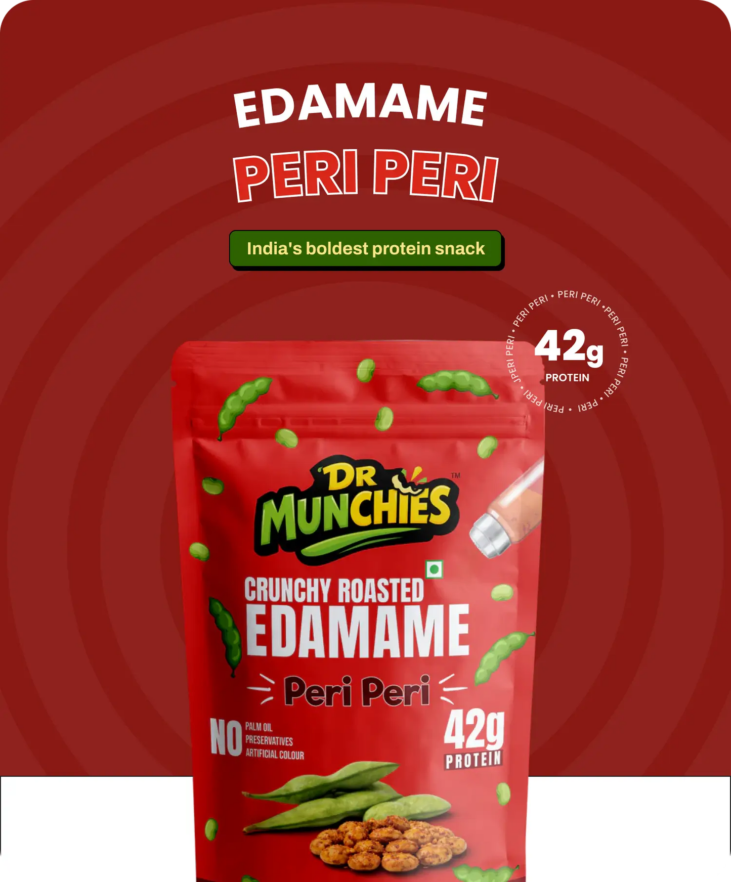 Crunchy Roasted Edamame - Peri Peri