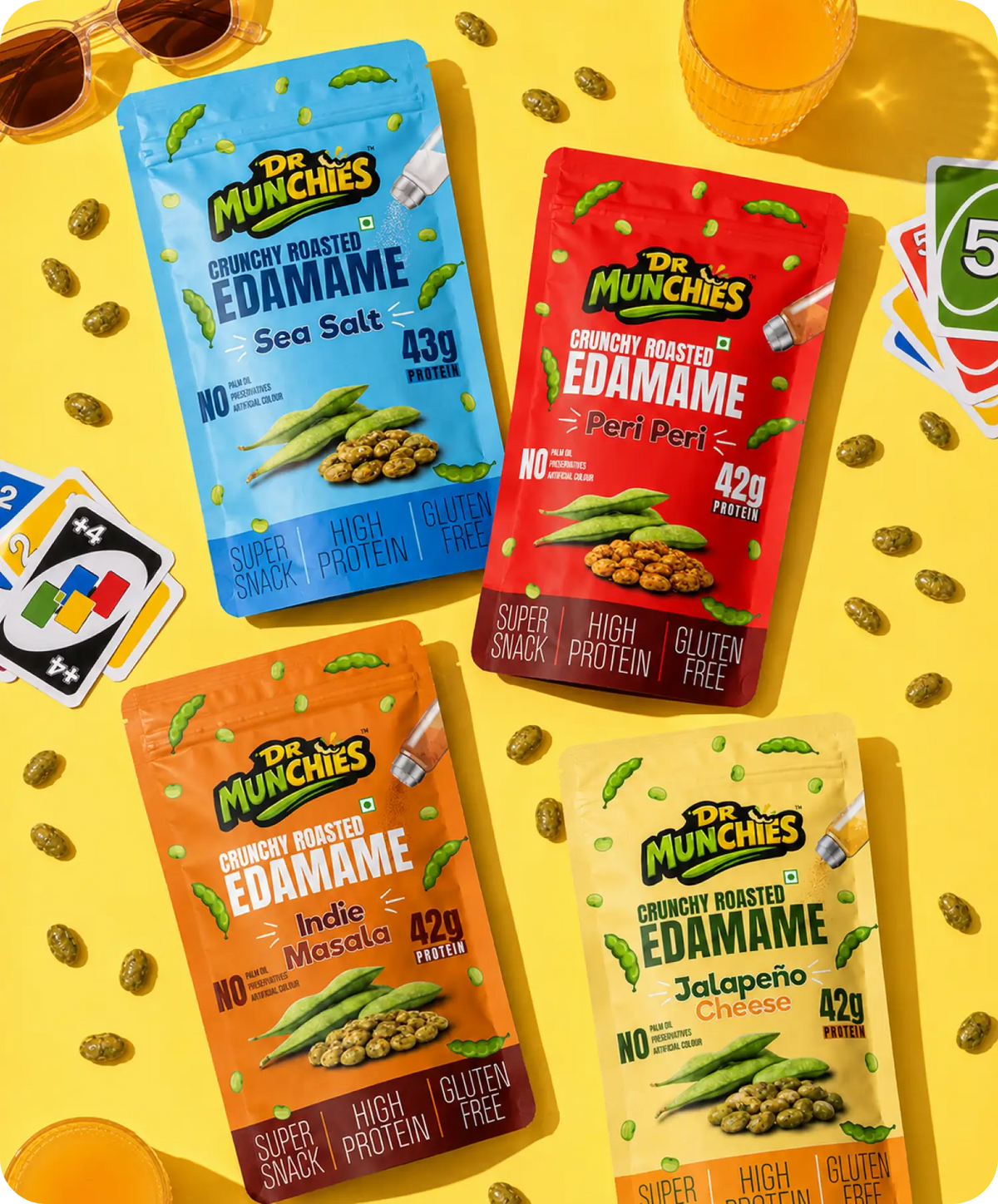 Dr Munchies Crunchy Roasted Edamame – The Variety Pack | Mix | High-Protein Snack image 6