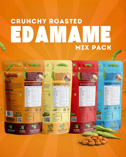 Dr Munchies Crunchy Roasted Edamame – Pack of 4 | Mix | High-Protein Snack