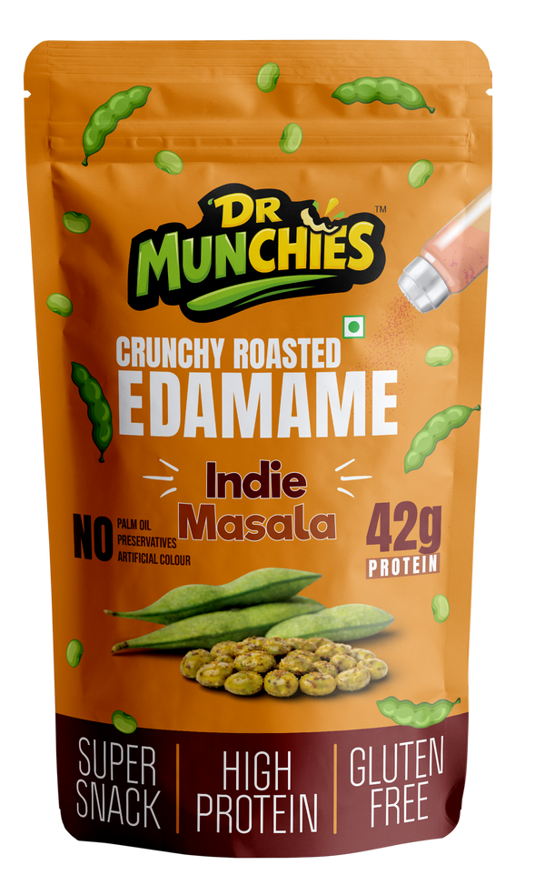 Dr Munchies Crunchy Roasted Edamame – Indie Masala | Super Protein Snack