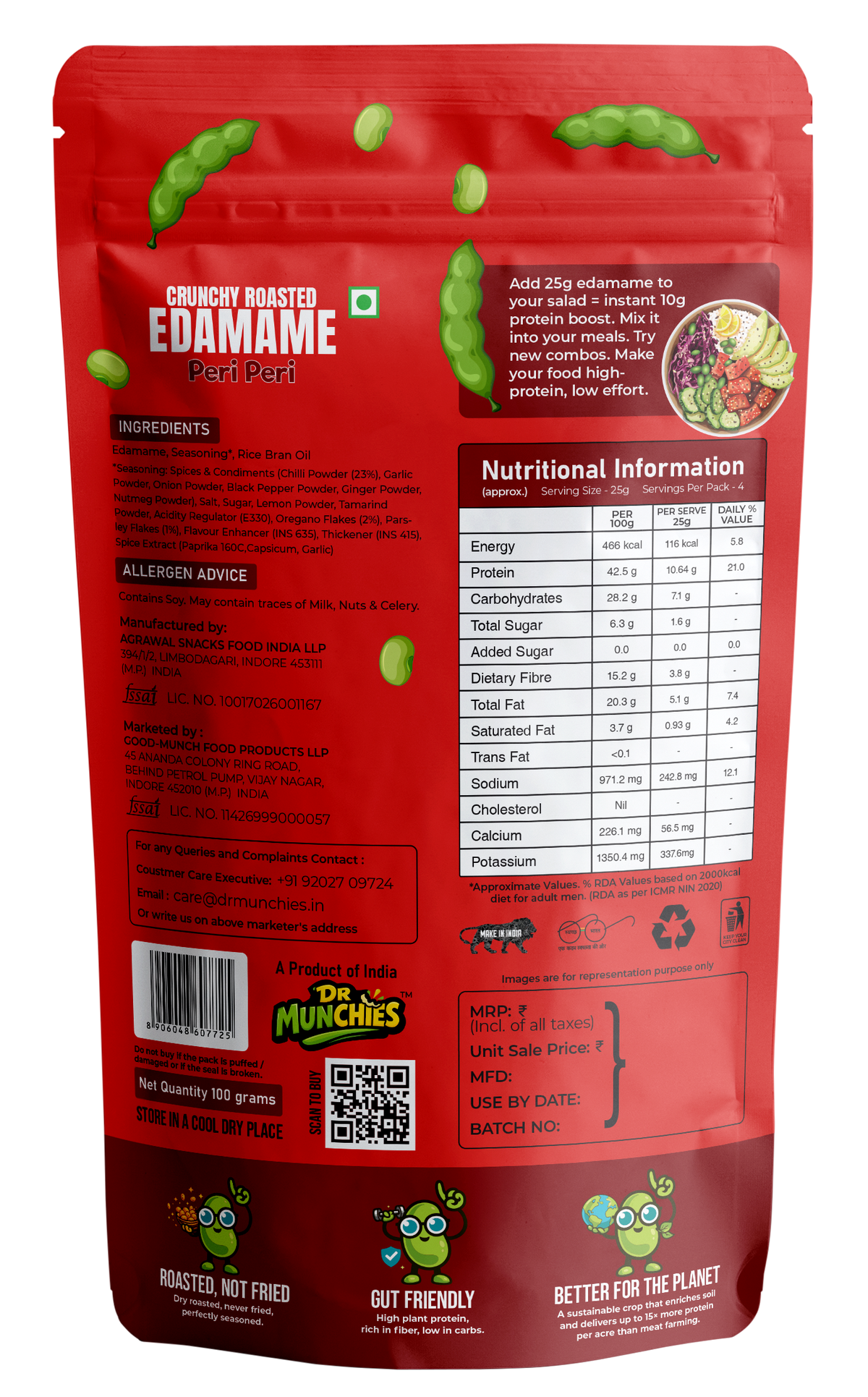 Crunchy Roasted Edamame - Peri Peri image 2